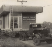 Cornelia Bank on truck and trailer